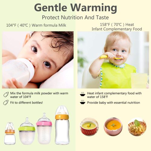  [아마존베스트]Smartip Baby Bottle Warmer Bottle Sterilizer Portable Bottle Warmer and Baby Food Heater for Breast Milk Formula with LED-Display and Accurate Temperature Control