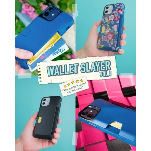  [아마존베스트]Smartish iPhone 12/12 Pro Wallet Case - Wallet Slayer Vol. 1 [Slim + Protective] Credit Card Holder (Silk) - Black Tie Affair