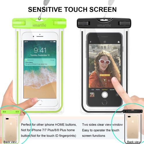  [아마존베스트]Smartlle smartlle Waterproof Phone Pouch, Universal Waterproof Phone Case, Dry Bag Snowproof Outdoor for iPhone Xs Max/Xr/Xs/X/8/8 Plus/7/7Plus/6/6s Plus, Samsung Galaxy S10 S9+,Note,MOTO,6