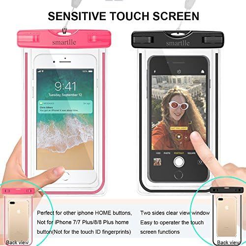  [아마존베스트]Smartlle Waterproof Phone Pouch, Universal Waterproof Phone case, Dry Bag Outdoor Beach Bag for iPhone 11/11 Pro/11 Pro Max/XR/XS Max/X/8 7 6S Plus, Samsung Galaxy, LG, for All Pho