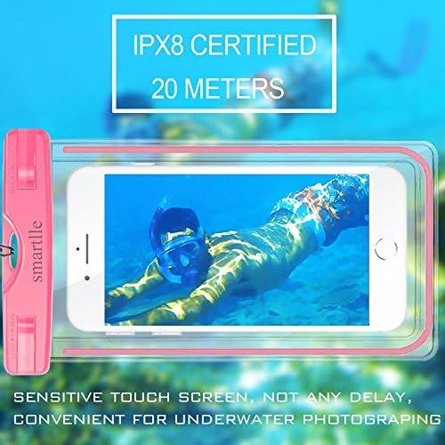  [아마존베스트]Smartlle Waterproof Phone Pouch, Universal Waterproof Phone case, Dry Bag Outdoor Beach Bag for iPhone 11/11 Pro/11 Pro Max/XR/XS Max/X/8 7 6S Plus, Samsung Galaxy, LG, for All Pho