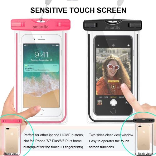  [아마존베스트]Smartlle Waterproof Phone Pouch, Universal Waterproof Phone case, Dry Bag Outdoor Beach Bag for iPhone 11/11 Pro/11 Pro Max/XR/XS Max/X/8 7 6S Plus, Samsung Galaxy, LG, for All Pho