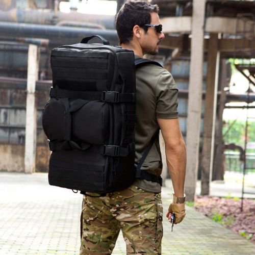  Smartlove1P 60L Dual Use Men Women Backpack Outdoor Sports Bag Military Tactical Bags Hiking Camping Waterproof Wear-Resisting Nylon Bag