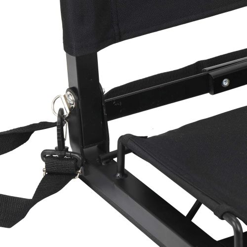  Smartxchoices Portable Set of 2 Folding Stadium Chair Bleacher Seat w/Back Shoulder Straps Steel Frame Sports Chair Lightweight(2 Pack)