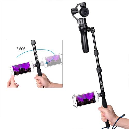  Smatree Selfie Stick Monopod with Tripod Compatible for DJI OM 4, DJI OSMO, OSMO Mobile 3, OSMO Mobile, OSMO Pro/Raw, Telescope Pole with Adapter for DJI Phone Clip Holder