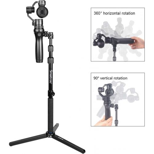  Smatree Selfie Stick Monopod with Tripod Compatible for DJI OM 4, DJI OSMO, OSMO Mobile 3, OSMO Mobile, OSMO Pro/Raw, Telescope Pole with Adapter for DJI Phone Clip Holder