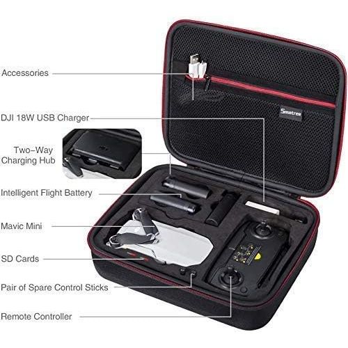  Smatree Portable Charging Station & Hard Carrying Case Compatible with DJI Mavic Mini Drone