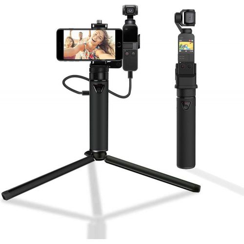  Smatree Portable Osmo Pocket 2 PowerStick(Power Bank) Compatible for DJI Osmo Pocket 2 & DJI Osmo Pocket 1, Handheld Smartphone Holder Mount Bracket with Tripod for Osmo Pocket Cam