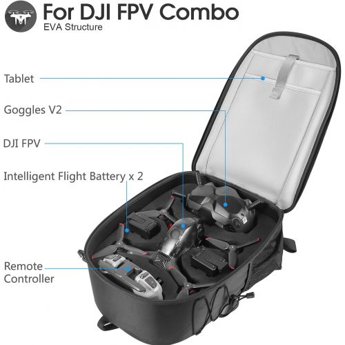  Smatree Professional Backpack for DJI FPV Combo,Waterproof Backpack Bag for DJI FPV Drone Accessories