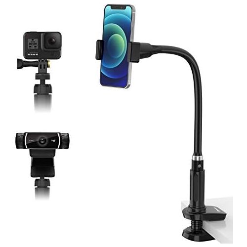  Smatree Smartree iPhone Bed Holder Mount, Adjustable Jaws Flex Clamp Mount Compatible with iPhone 13/13Pro12/12 Pro, GoPro Hero 9/8/7/6/5 Camera, LED Ring Light, Logitech Webcam Camera