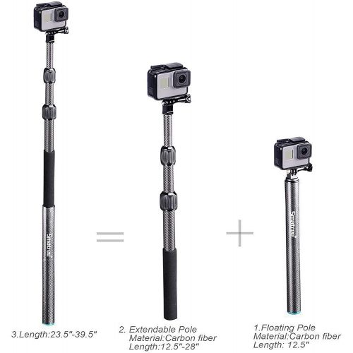  Smatree Carbon Fiber Selfie Stick with Tripod Extension Monopod Compatible with DJI OSMO Action 2/GoPro Hero 10/9/8/7/6/5/4/3 plus/3/2018/Fusion/AKASO/SJCAM SJ4000 Xiaomi Yi Camera