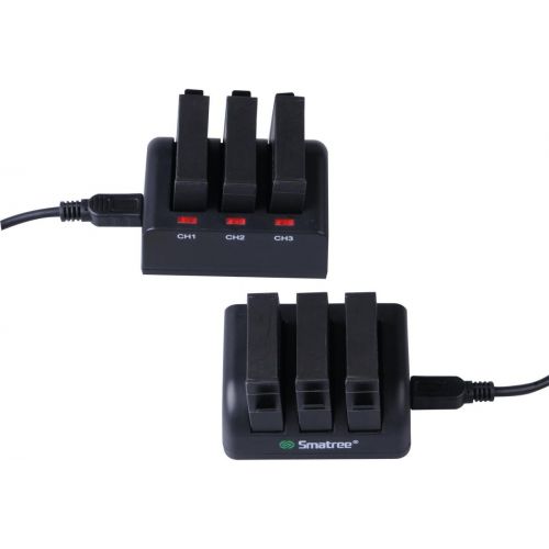  Smatree Battery (3 Pack) and 3-Channel Charger Compatible for Gopro Hero 4 (NOT for Hero 5)