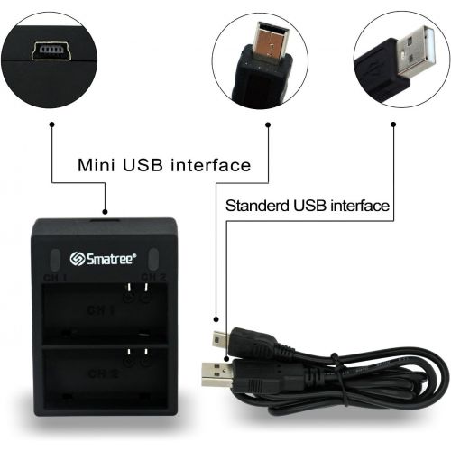  Smatree Rechargeable Battery and Dual Rapid Charger Compatible for GoPro Hero3+ / Hero 3 Camera