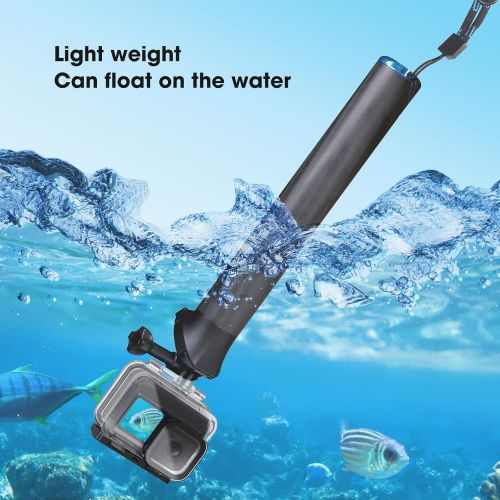  Smatree Waterproof Hard Case with F3 Floating Carbon Fiber Hand Grip Compatible for Gopro Hero 9/8/7/6/5 /DJI Osmo Action