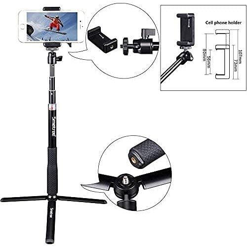  Smatree Telescoping Selfie Stick with Tripod Stand Compatible for GoPro Hero 9/8/7/6/5/4/3+/3/Session/GOPRO Hero (2018)/Cameras,DJI OSMO Action,Ricoh Theta S/V with Aluminum Tripod
