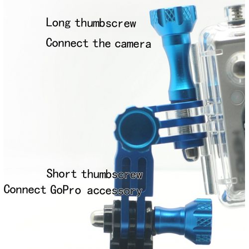  Smatree Aluminum Thumbscrew/Thumb Knob Compatible for Gopro Session, Hero 7,6, 5, 4, 3, 3+, 2, 1/DJI OSMO Action Cameras (3PCS, 1 Long + 2 Short) -Blue