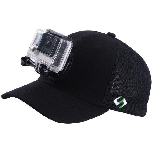  Smatree Baseball Hat Mount Mesh Cap Compatible with Gopro Hero 10/9/8/7/6/5/ 5 Session/4/3+/3/2/1/DJI OSMO Action Cameras (L 58-60cm) Black