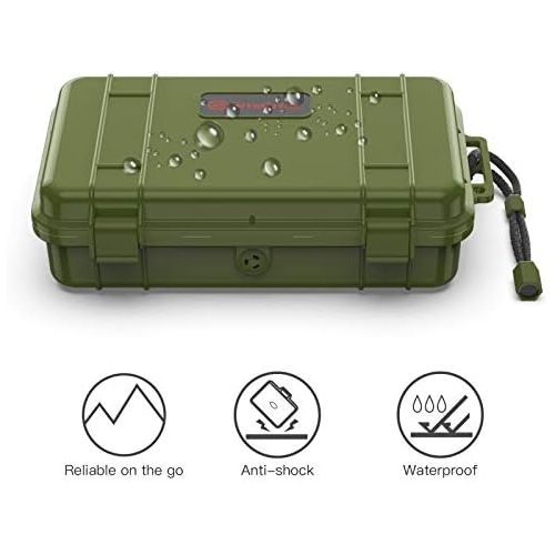  Smatree Waterproof Hard Case Compatible for Gopro Hero 10/9/8/7/6/5/Hero 2018 /DJI Osmo Action (Camera and Accessories NOT Included) (Green)