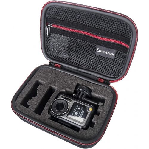  Smatree Carrying Case Compatible for GoPro Hero 8/7/6/5/4/3+/3/2/1/GOPRO Hero (2018)/DJI Osmo Action(Black & Red)-Extra-Small