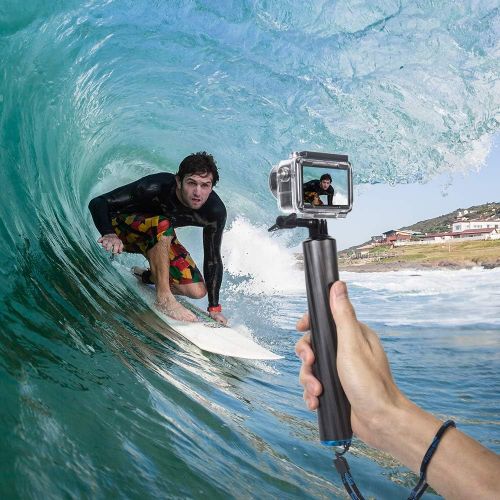  Smatree F2 Waterproof Floating Carbon Fiber Selfie Stick Compatible for GoPro MAX/ Hero10/9/8/7/6/5/4/3 Plus/3/2/1/DJI OSMO Action/DJI OSMO Action 2 Camera