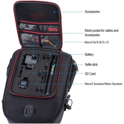  Smatree Backpack Compatible with DJI Mavic 2 Pro/Mavic 2 Zoom/GoPro Hero 2018/ Hero 9/8/7/6/5/4/3 Plus/3,Fit for DJI Smart Controller