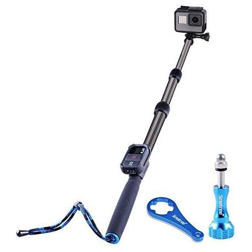  Smatree S2C Carbon Fiber Extendable Pole Compatible for DJI OSMO Action2/GoPro Hero 10/9/8/7/6/5/4/3 Plus/3/2/1/Session Camera (WiFi Remote Controller is Not Included)