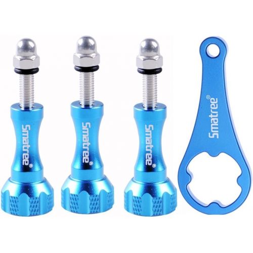  Smatree 3pcs Long Aluminum ThumbScrew Set + Wrench Compatible for Gopro Max/ Gopro Session, Hero 8,7,6, 5, 4, 3+, 3, 2, 1,GoPro Hero 2018/DJI OSMO Action Cameras