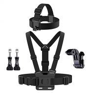 Smatree Chest Mount Harness Head Mount Strap with Aluminum Thumbscrews Compatible with GoPro Hero 9, Hero 8 7 Black Silver, Hero 5 4 3 3+, GoPro Session, Fusion, DJI Osmo Action Ca