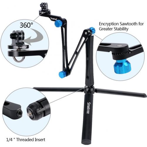  Smatree 3 Way Foldable Pole/Monopod Compatible for DJI OSMO Action 2/GoPro MAX/Hero 10/9/8/7/6/5/4/3 Plus/2018,Logitech Webcam C925e C922x