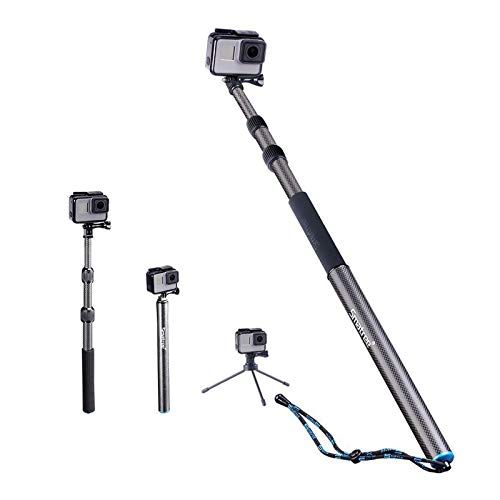  Smatree S3C Carbon Fiber Detachable Extendable Floating Pole with Tripod Stand Compatible for DJI OSMO Action 2 Camera/GoPro MAX/GoPro Hero 10/9/8/7/6/5/4/3 Plus/3/GoPro Hero 2018