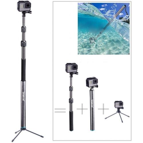  Smatree S3C Carbon Fiber Detachable Extendable Floating Pole with Tripod Stand Compatible for DJI OSMO Action 2 Camera/GoPro MAX/GoPro Hero 10/9/8/7/6/5/4/3 Plus/3/GoPro Hero 2018