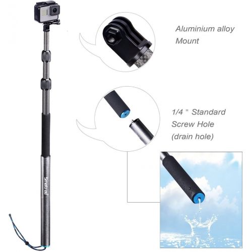  Smatree S3C Carbon Fiber Detachable Extendable Floating Pole with Tripod Stand Compatible for DJI OSMO Action 2 Camera/GoPro MAX/GoPro Hero 10/9/8/7/6/5/4/3 Plus/3/GoPro Hero 2018