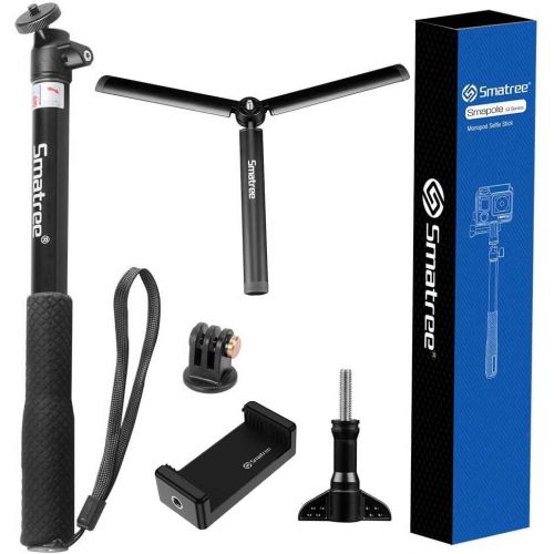  Smatree Telescoping Selfie Stick with Tripod Stand Compatible for GoPro Hero 10/9/8/7/6/5/4/3+/3/Session/GOPRO Hero (2018)/Cameras,DJI OSMO Action,Ricoh Theta S/V,Compact Cameras a