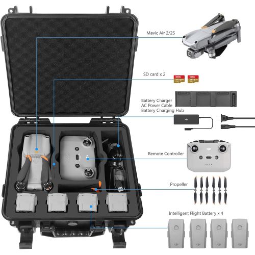  [아마존베스트]Smatree Professional Waterproof Hard Case Compatible with DJI Mavic Air 2 and DJI Remote Controller (Drone and Accessories are NOT Included)