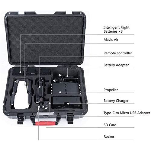  [아마존베스트]Smatree Mavic Air Carrying Case Compatible for DJI Mavic Air Fly More Combo,Waterproof Travel Hard Case for Mavic Air Drone(Not fit for Mavic pro/Mavic 2/Mavic Air 2)