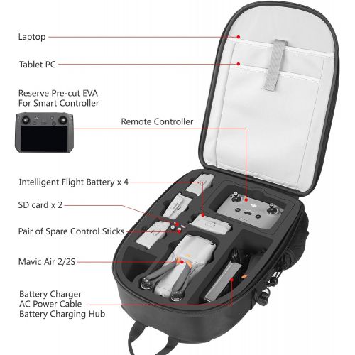  [아마존베스트]Smatree Backpack Compatible with DJI Mavic Air 2 Drone/GoPro Hero 7/6/5/5 Session/Hero Session, Fit for DJI Remoter Controller