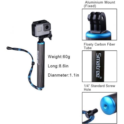  [아마존베스트]Smatree Waterproof Floating Carbon Fiber Hand Grip for DJI OSMO Action/GoPro Hero8/Hero2018/Hero7/6/5/4/3+/3 (Blue)