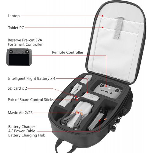  Smatree Backpack Compatible with DJI Air 2S / DJI Mavic Air 2 Drone and GoPro Hero 9/8/7/6/5/5 Session/HERO Session, Fit for DJI Remote Controller