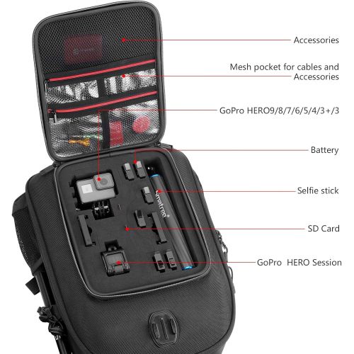  Smatree Backpack Compatible with DJI Air 2S / DJI Mavic Air 2 Drone and GoPro Hero 9/8/7/6/5/5 Session/HERO Session, Fit for DJI Remote Controller