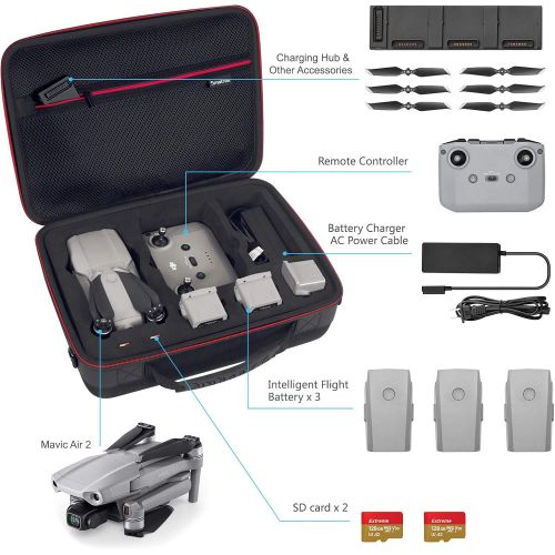  Smatree 9.7L Hard Carrying Case Compatible with DJI Air 2S / DJI Mavic Air 2 Fly More Combo, Fit for Remote Controller and Other Accessories