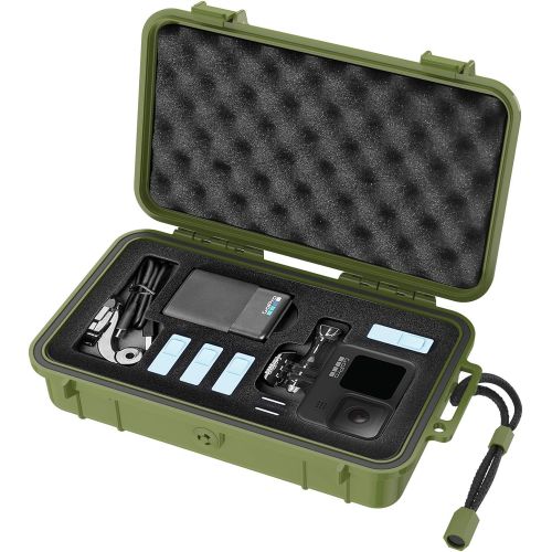  Smatree Waterproof Hard Case Compatible for Gopro Hero 10/9/8/7/6/5/Hero 2018 /DJI Osmo Action, 9.6 × 5.5 × 2.8 Inches (Camera and Accessories NOT Included) (Green)