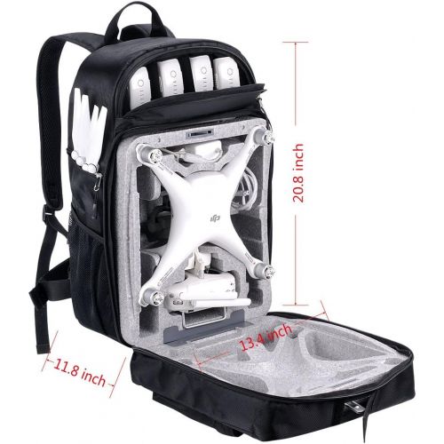  Smatree Hard Shell Backpack Compatible for DJI Phantom 4/4 Pro (Original Styrofoam Case, Phantom 4 Battery, Propellers Not Included)