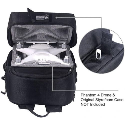  Smatree Hard Shell Backpack Compatible for DJI Phantom 4/4 Pro (Original Styrofoam Case, Phantom 4 Battery, Propellers Not Included)