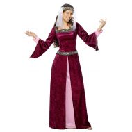 Smiffys Womens Maid Marion Costume, Dress and Headpiece, Tales of Old England,