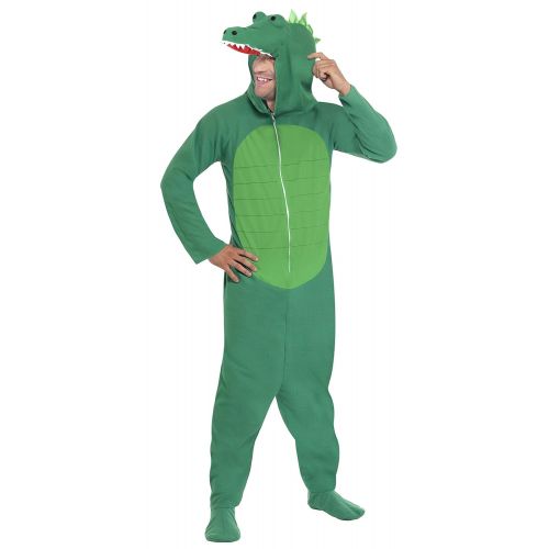  Smiffys Mens Crocodile Costume, Hooded All in One, Party Animals, Serious Fun, Size L, 23631