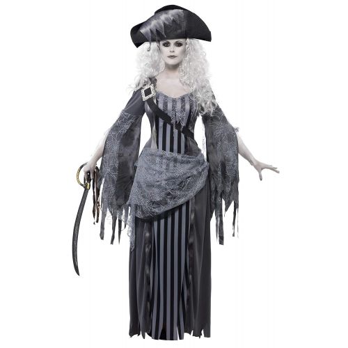  Smiffys Womens Ghost Ship Princess Costume, Dress and Hat, Ghost Ship, Halloween, Size 14-16, 22970