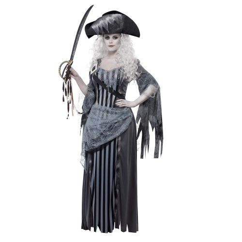  Smiffys Womens Ghost Ship Princess Costume, Dress and Hat, Ghost Ship, Halloween, Size 14-16, 22970