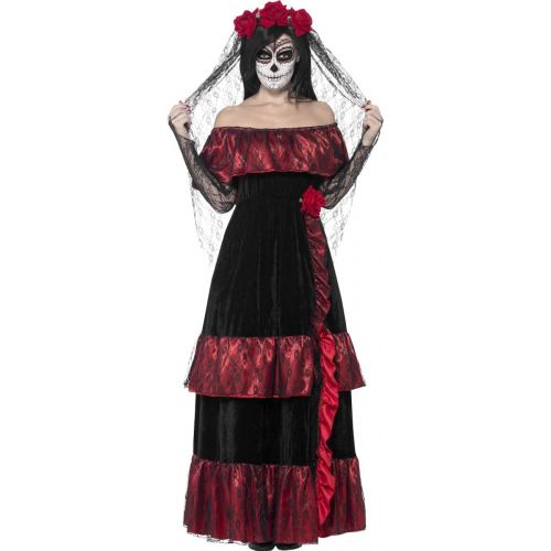  할로윈 용품Smiffys Womens Day of The Dead Bride Costume