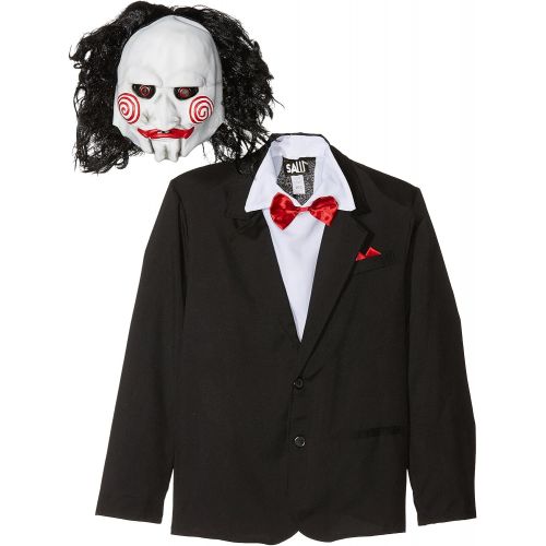  할로윈 용품Smiffys Mens Saw Jigsaw Costume, Mask, Jacket, Mock Waistcoat & Shirt, Size: M, Color: Black, 20493