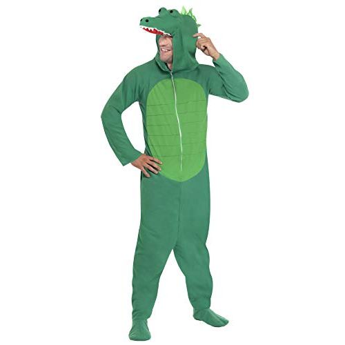  할로윈 용품Smiffys Mens Crocodile Costume, Hooded All in One, Party Animals, Serious Fun, Size L, 23631